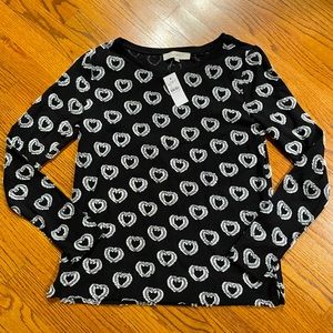 Loft Fringe Floating Heart Shirt